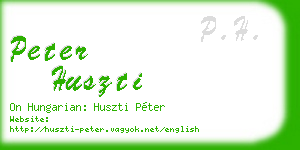 peter huszti business card